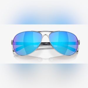 Oakley Feedback Sunglasses,Prizm Sapphire Polarized Lenses,Polished Chrome Frame